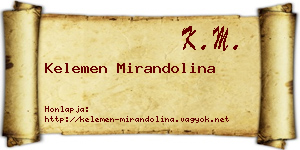 Kelemen Mirandolina névjegykártya